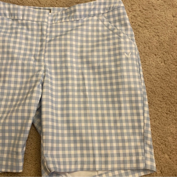 COPY - Callaway Opti-dri Size 8 Gingham Blue Checkered Athletic Golf Bermuda Sh… - Picture 3 of 8